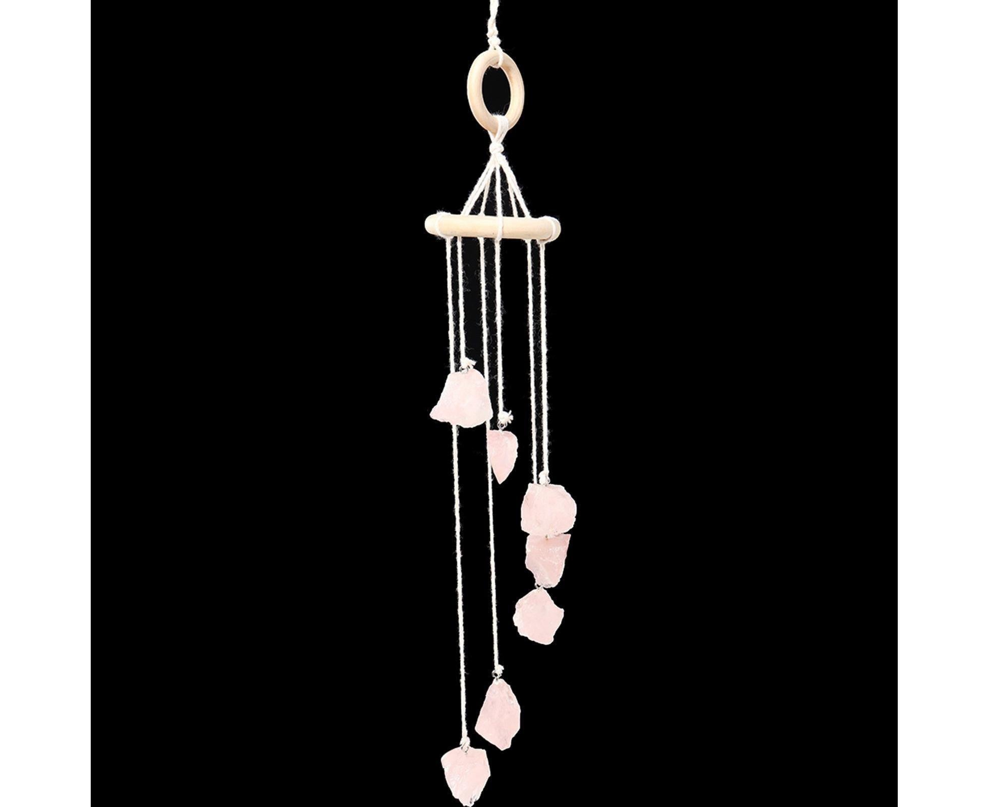 Wind Chime Wall-mounted Bright Faux Crystal Pendant-Pink - Image 2