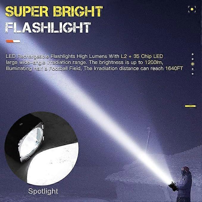 Rechargeable LED Spotlight Flashlight High Power Torch with Focus Beam - Image 5