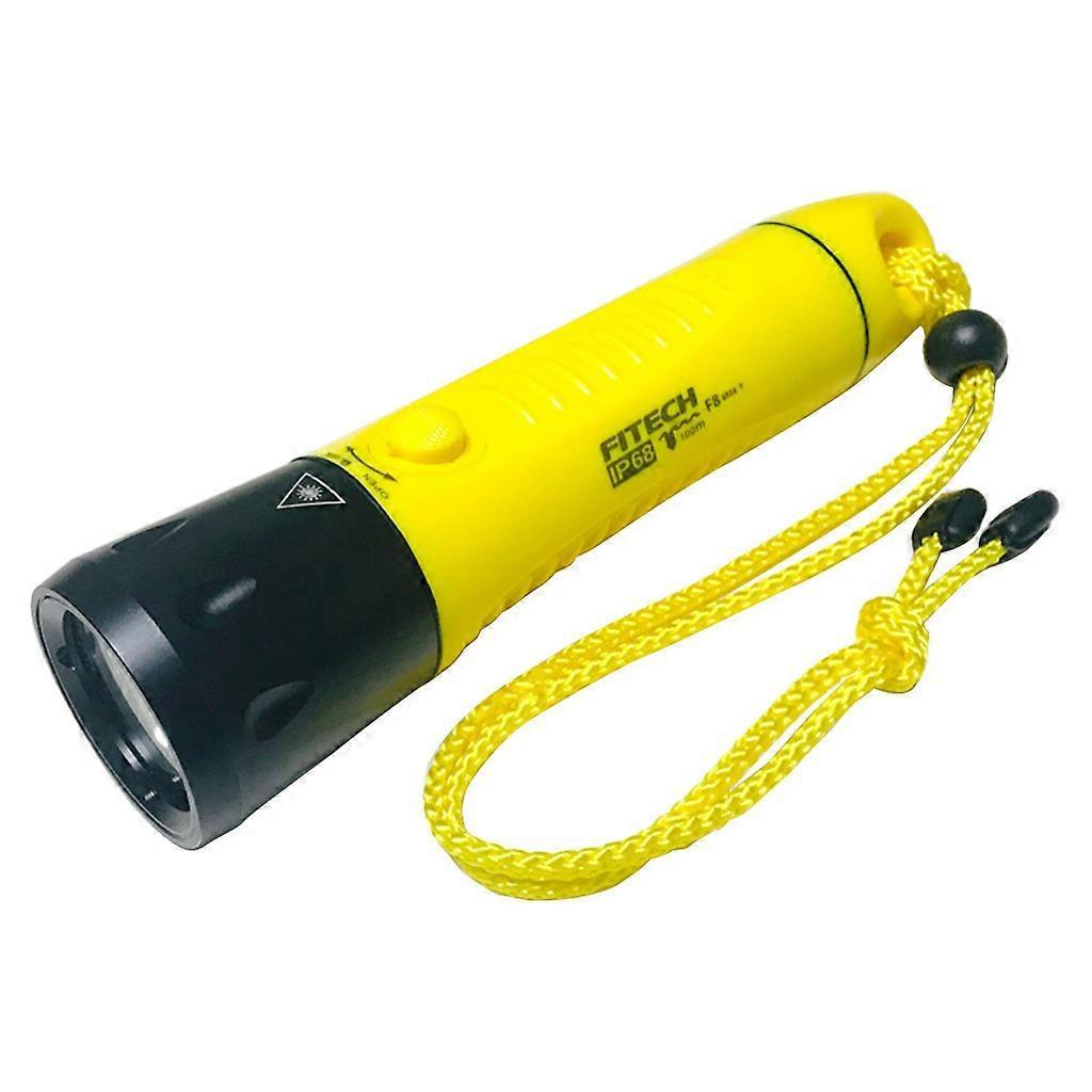 Diving Flashlight Waterproof Rechargeable Torch for Emergency Submersible Use - Yellow - Image 1