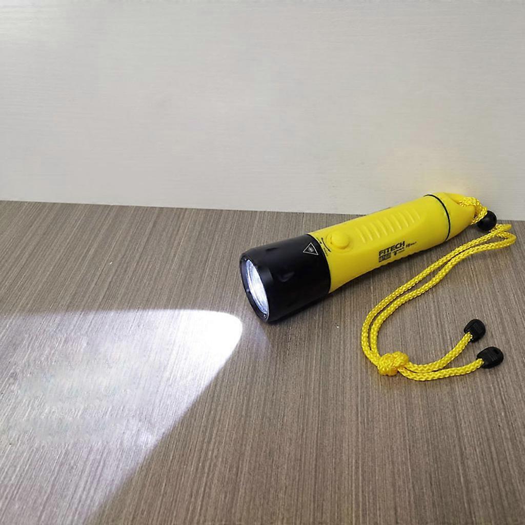 Diving Flashlight Waterproof Rechargeable Torch for Emergency Submersible Use - Yellow - Image 2