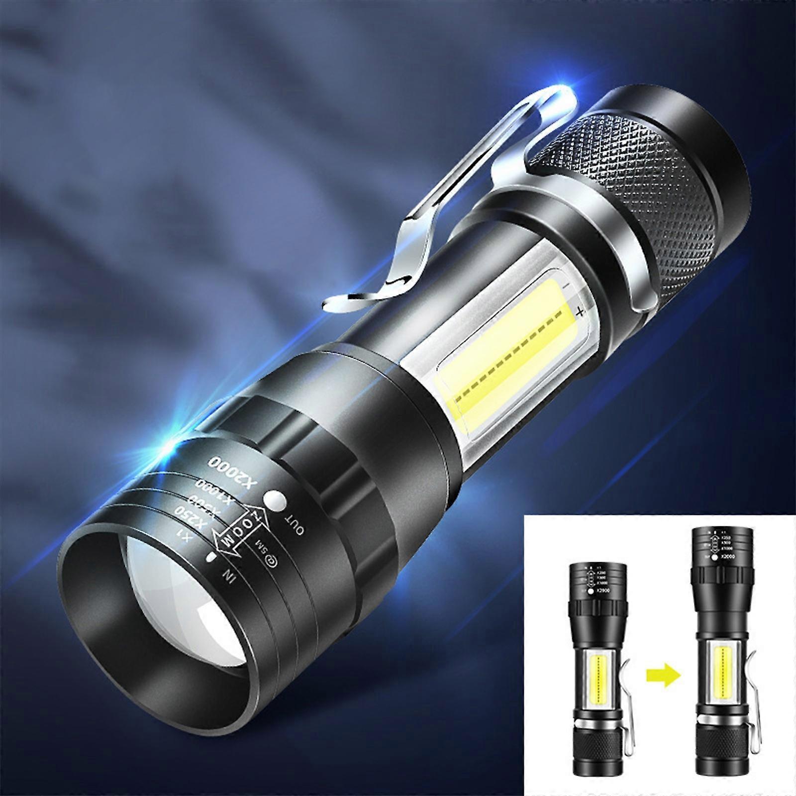 1000LM LED Flashlight Rechargeable Zoomable Torch with 4 Modes Super Bright Handheld Light - Image 2