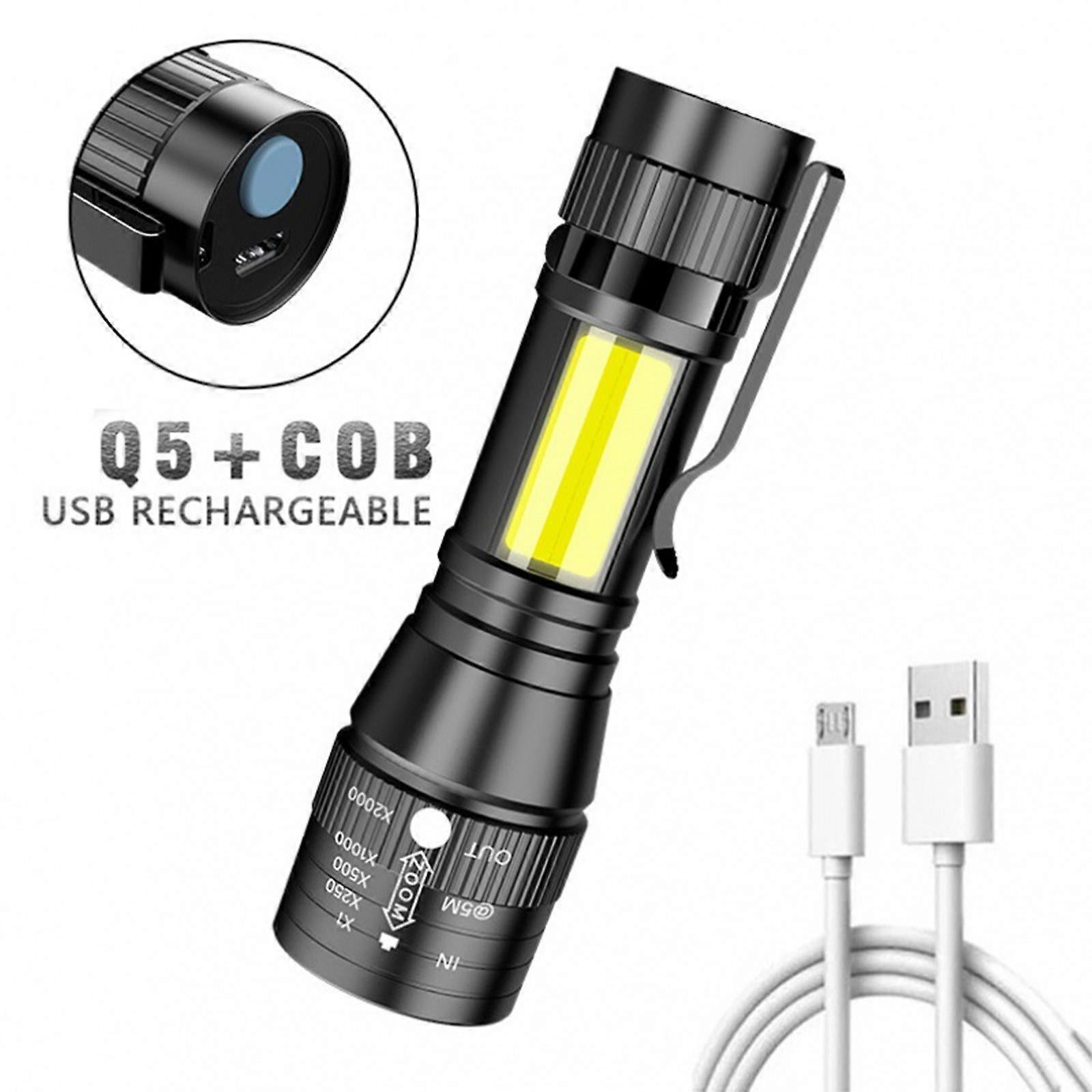 1000LM LED Flashlight Rechargeable Zoomable Torch with 4 Modes Super Bright Handheld Light - Image 5