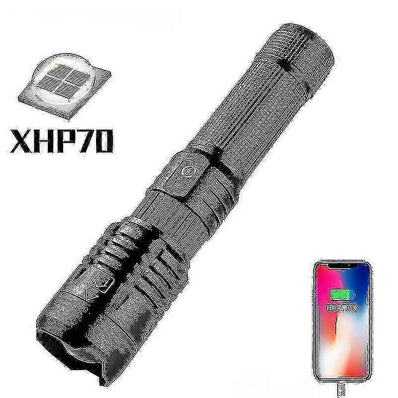 P70 High Power Flashlight Portable Outdoor Torch Rechargeable LED Light - Image 2