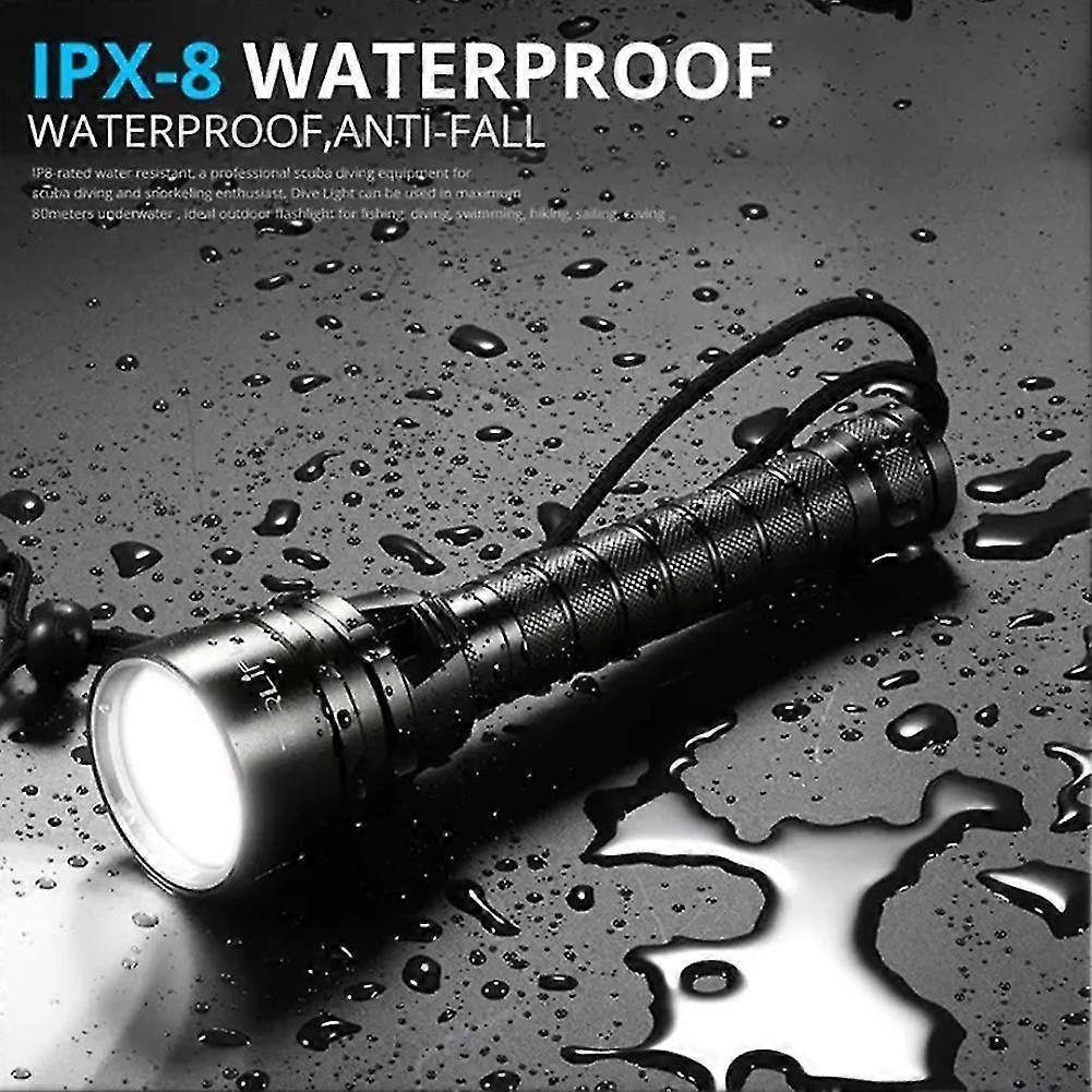 IPX8 Waterproof Amphibious LED Flashlight Lightweight Diving Torch for Outdoor Activities - Image 3