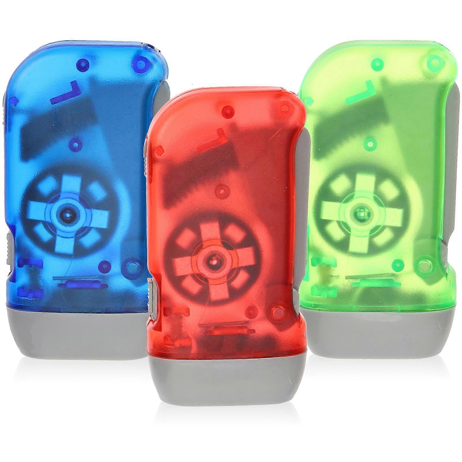 3pcs Hand Crank Flashlights Small 3-LED Emergency Colorful Portable Flashlights - Image 1