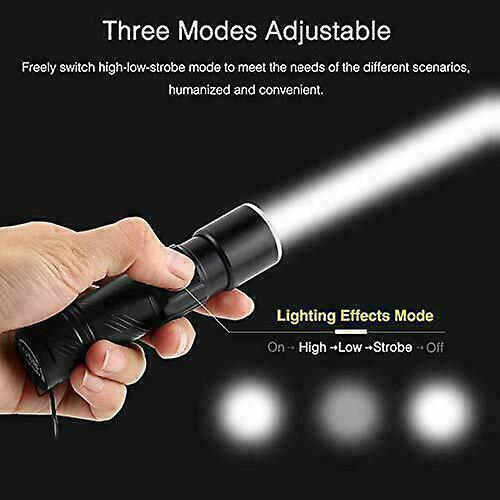 Rechargeable Aluminum LED Scuba Flashlight Waterproof Torch for Hiking & Diving - Image 4