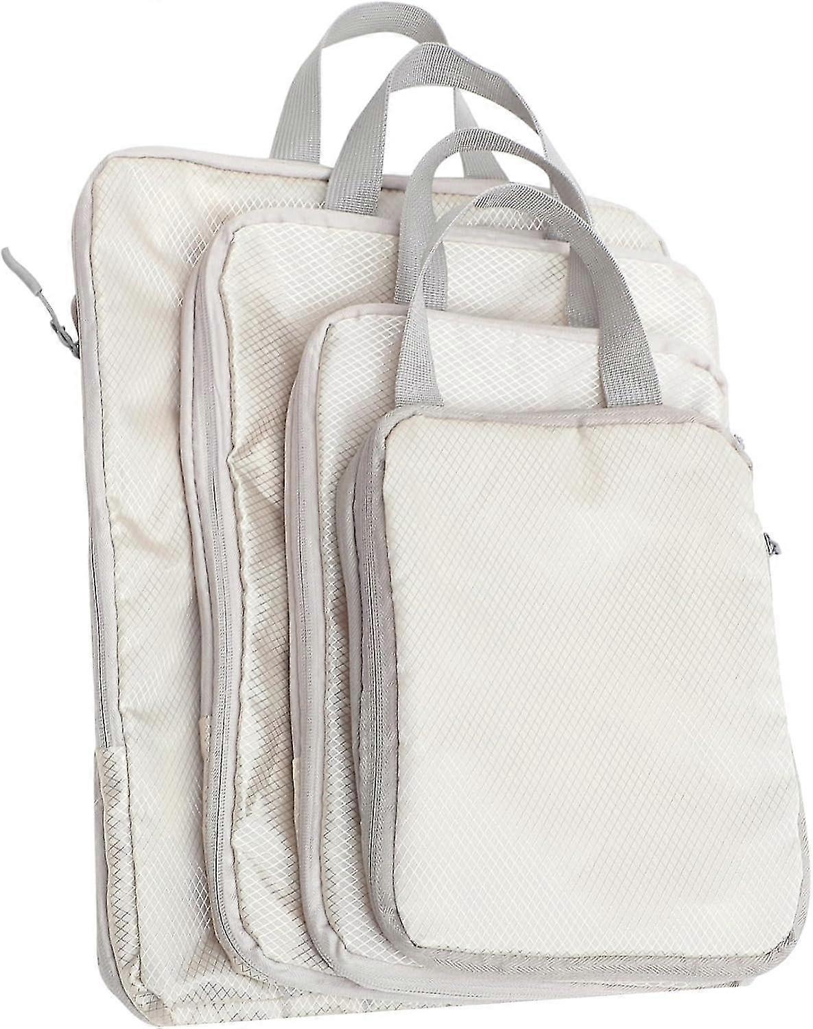 4pcs Extra Large Compression Packing Cubes Hanging Travel Organiser Bags - Polyester - Image 1
