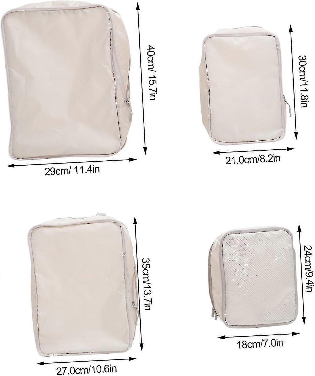 4pcs Extra Large Compression Packing Cubes Hanging Travel Organiser Bags - Polyester - Image 3