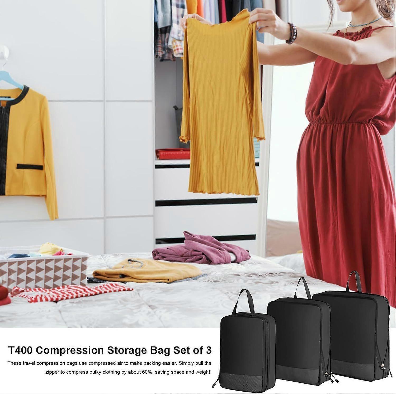 3pcs Compression Packing Cubes Expandable Luggage Organizers for Travel - Image 2