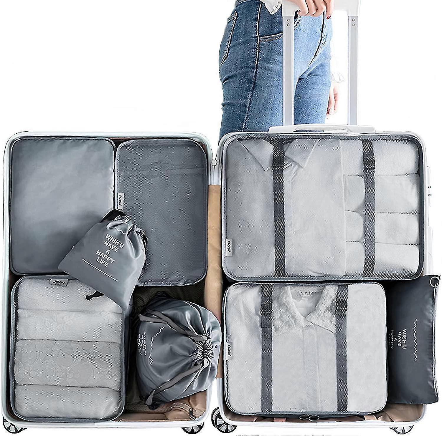 8pcs Packing Cubes for Suitcases Travel Compression Organizer for Clothes, Shoes & More - Image 1