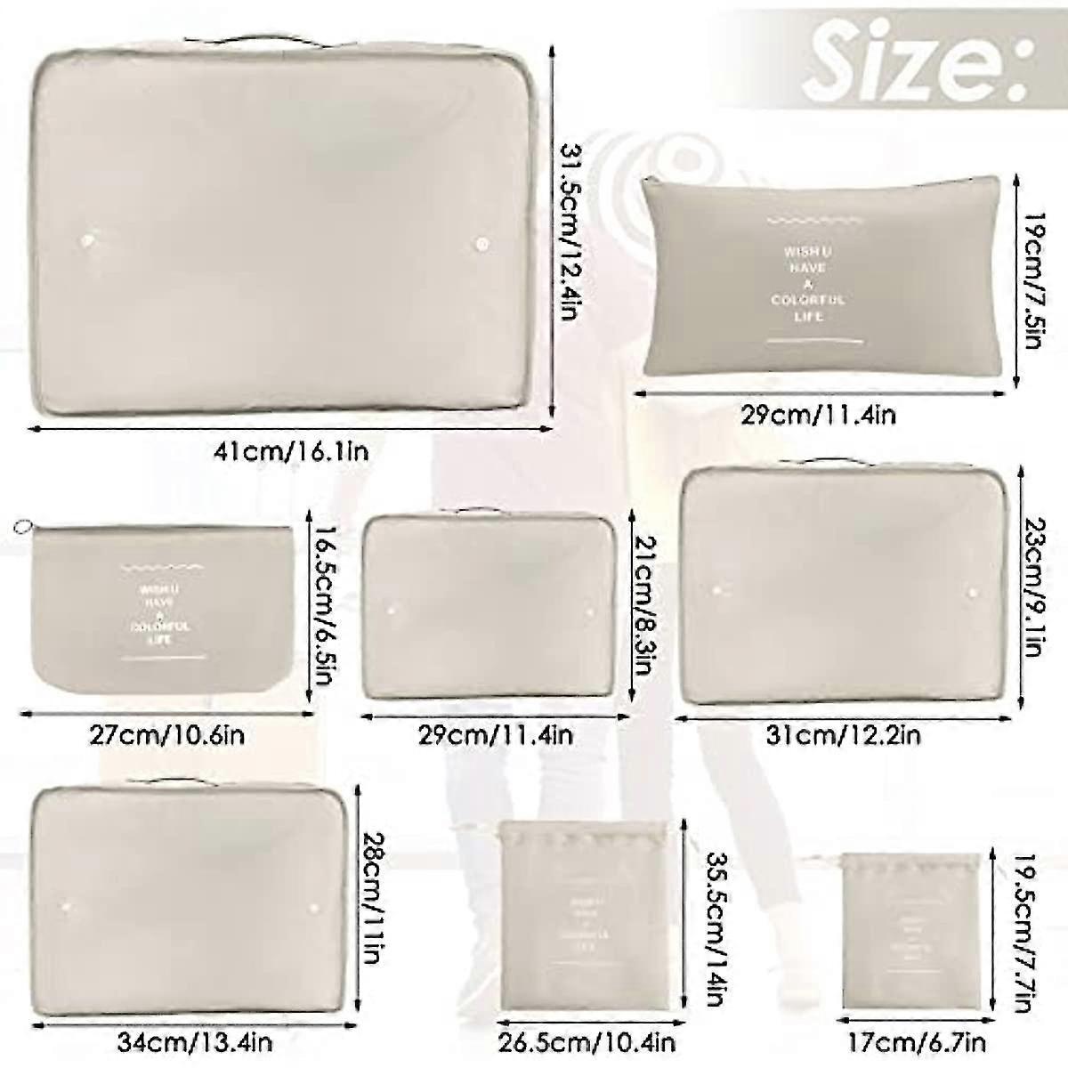 8pcs Packing Cubes for Suitcases Travel Compression Organizer for Clothes, Shoes & More - Image 3