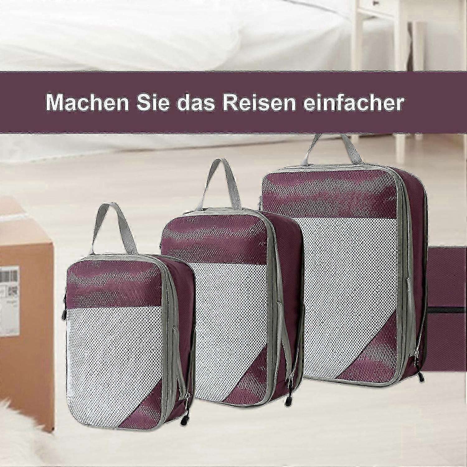 4pcs Extensible Compression Packing Cubes Suitcase Organizer for Travel - Image 2