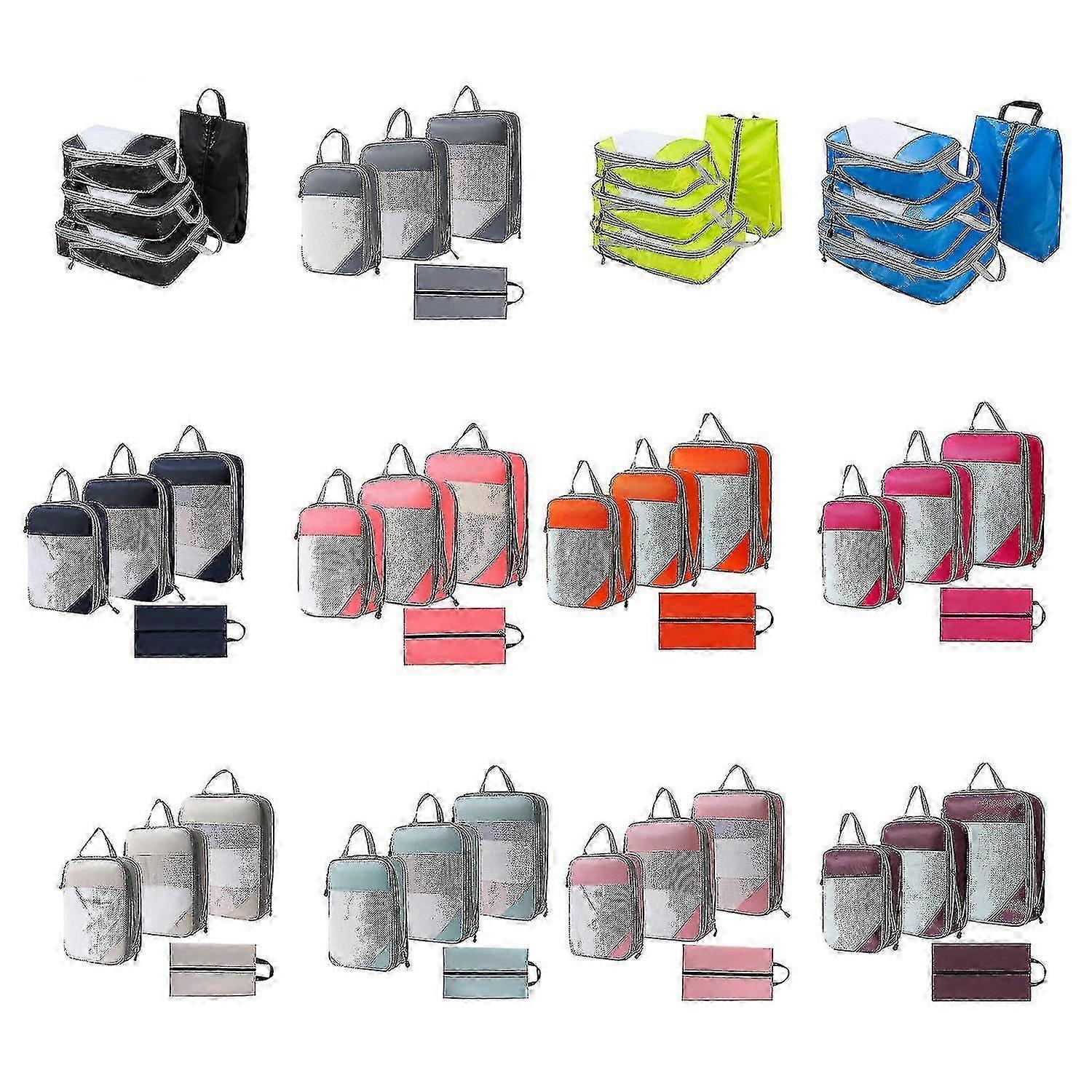 4pcs Extensible Compression Packing Cubes Suitcase Organizer for Travel - Image 3