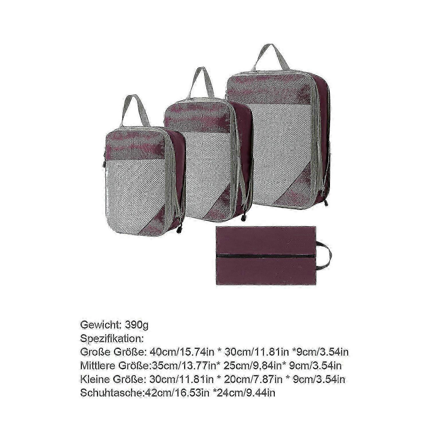 4pcs Extensible Compression Packing Cubes Suitcase Organizer for Travel - Image 4