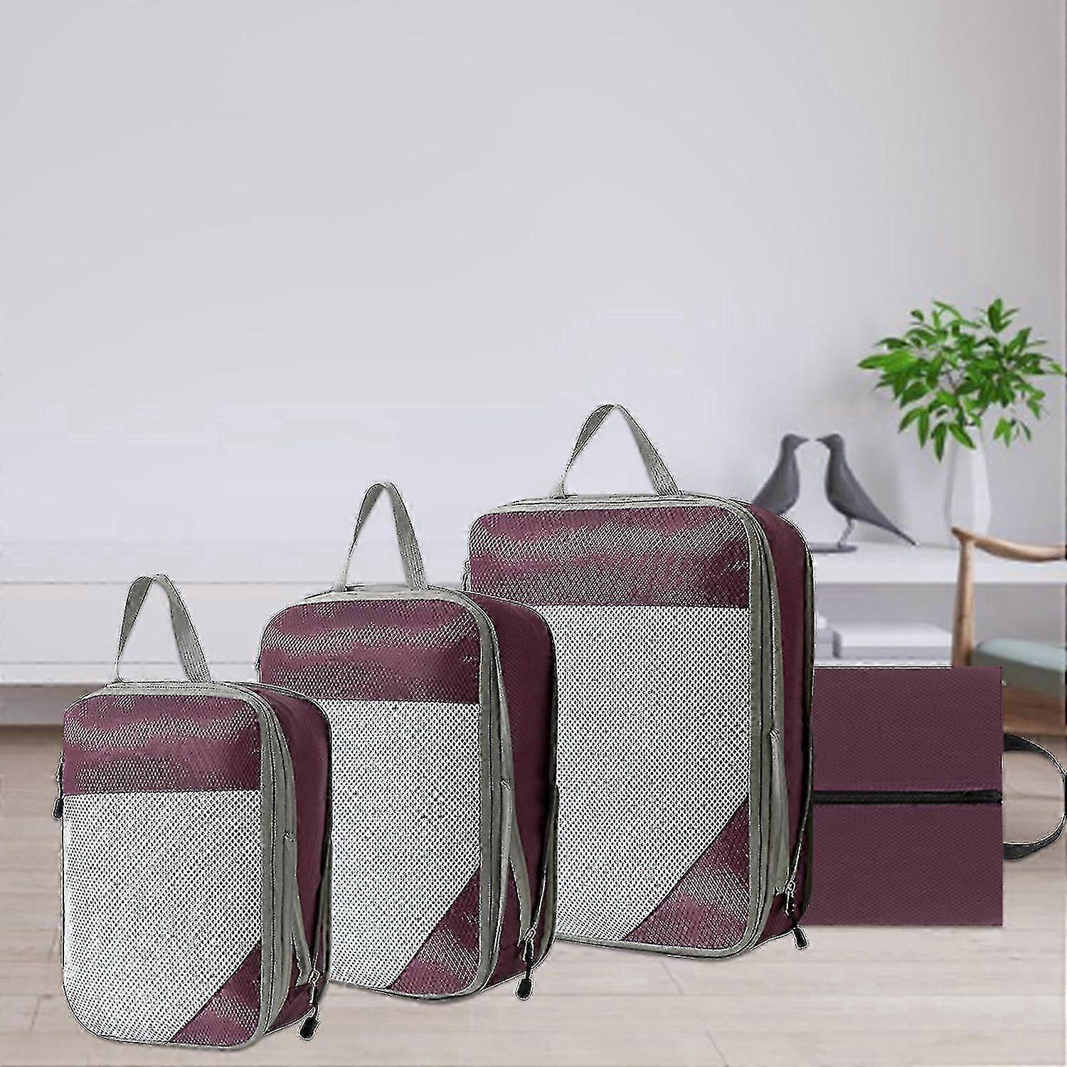 4pcs Extensible Compression Packing Cubes Suitcase Organizer for Travel - Image 5