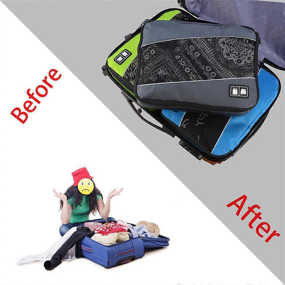 3pcs Lightweight Mesh Packing Cubes for Suitcase Organizer Bags Set - Image 3