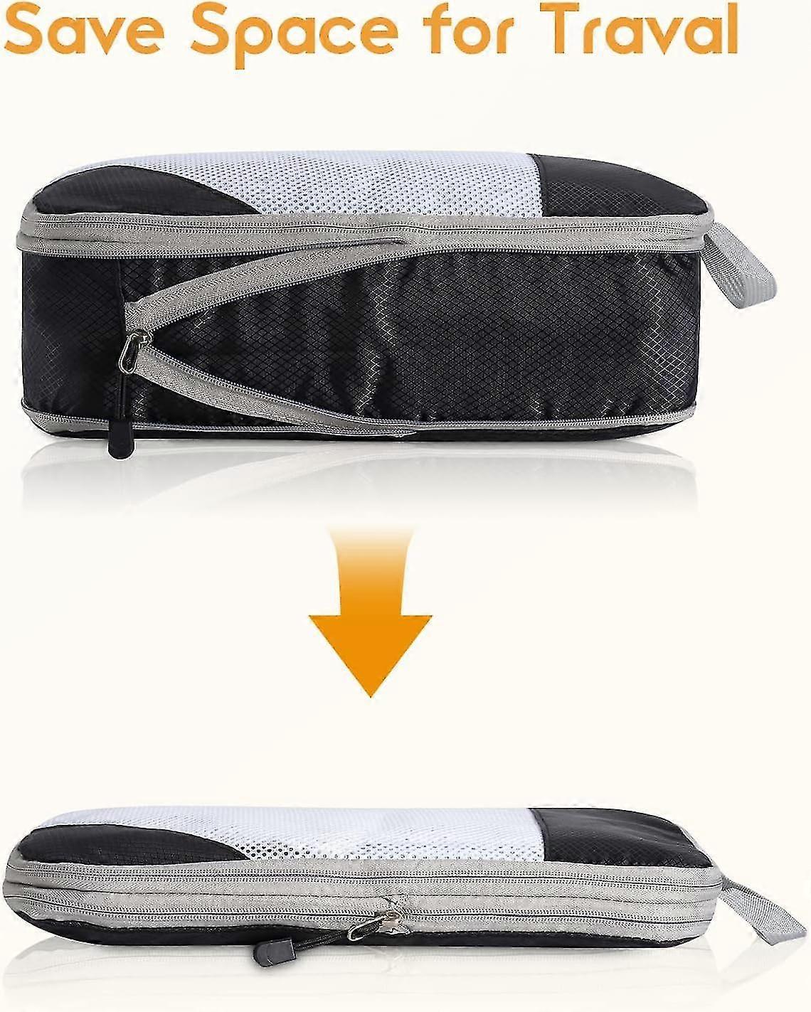 Compression Packing Cubes for Suitcase Extensible Organiser Set - Black - Image 4