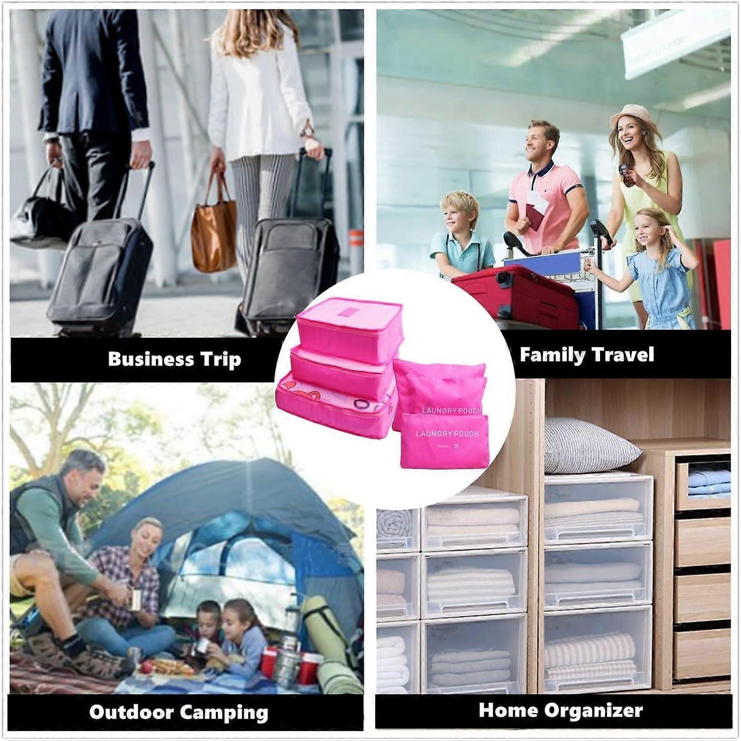 6pcs Travel Packing Cubes for Luggage Organization & Storage - Image 3