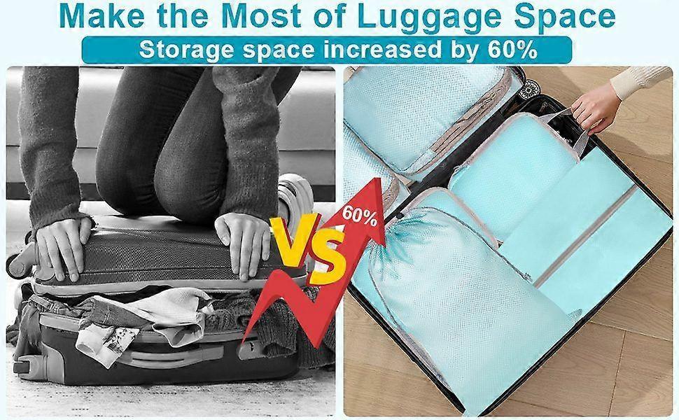 Compression Packing Cubes Luggage Organizer Bags Set for Travel Use - Image 2