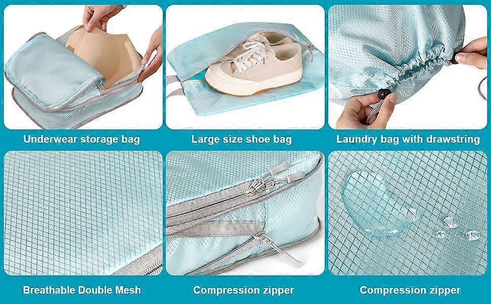 Compression Packing Cubes Luggage Organizer Bags Set for Travel Use - Image 4