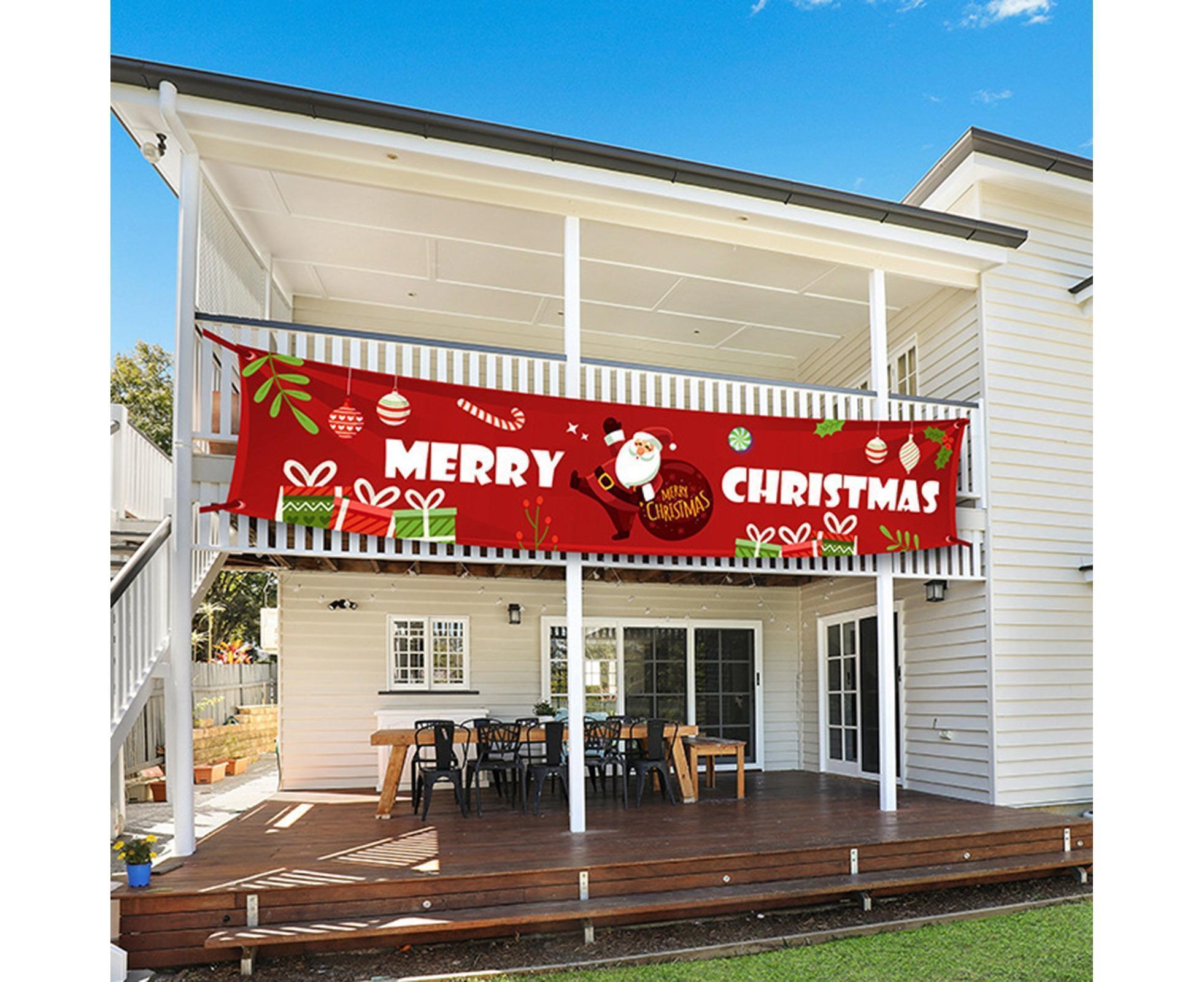 Christmas Santa Claus Letter Porch Door Background Hanging Banner Party Decor-B - Image 2