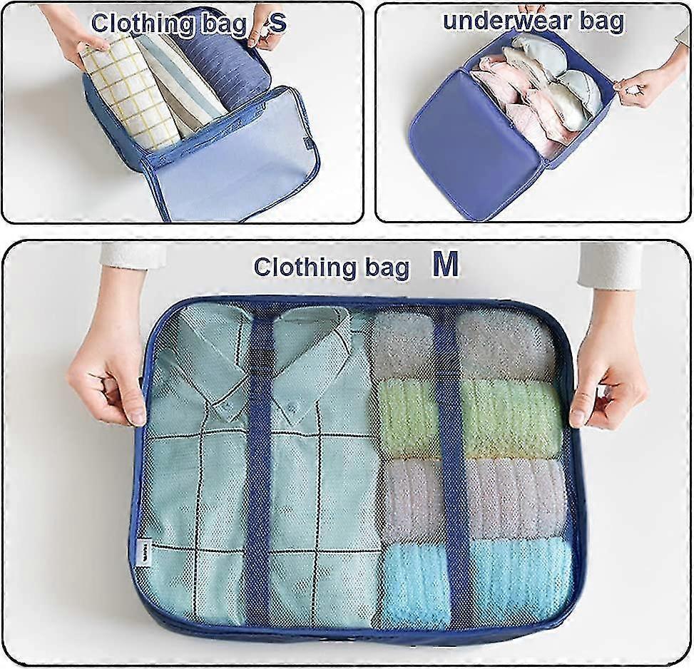 7pcs Clothes Packing Cubes Bag Set for Suitcase Storage and Organization - Image 3