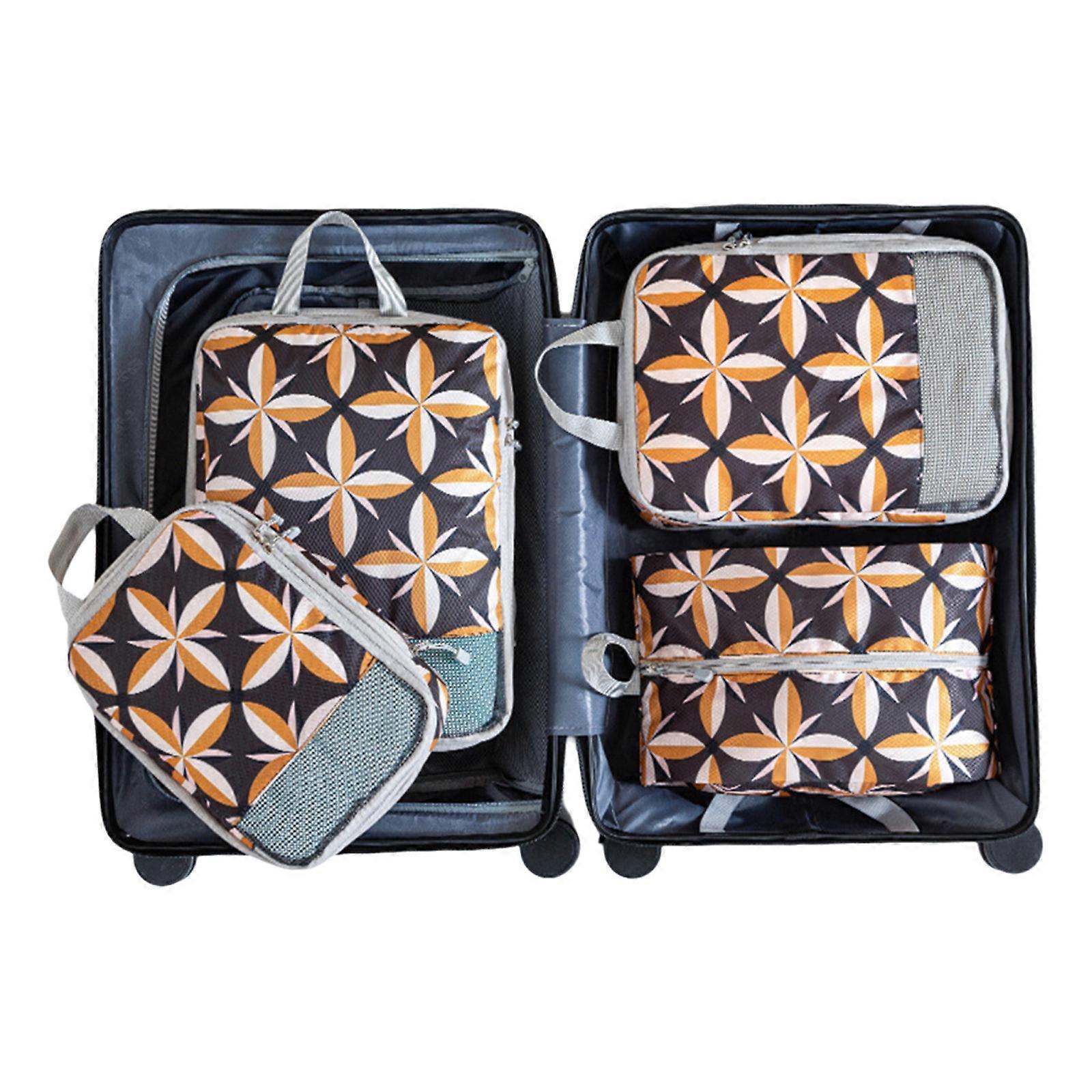 4pcs Travel & Home Packing Cubes with Printed Design for Easy Organization - Image 1