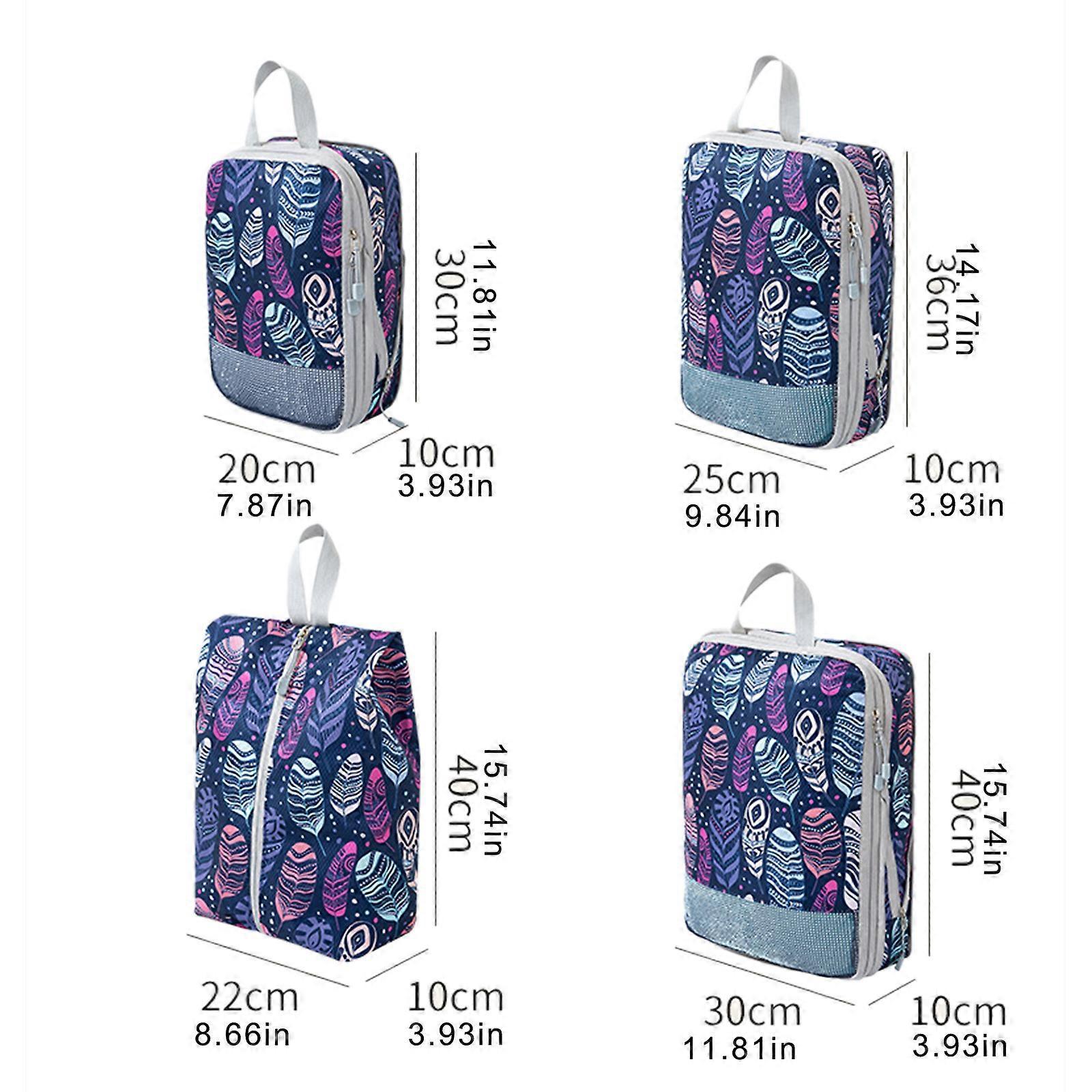 4pcs Travel & Home Packing Cubes with Printed Design for Easy Organization - Image 3