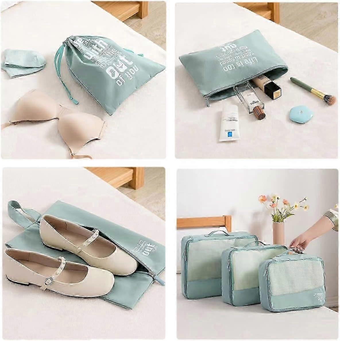 6pcs Packing Cubes for Suitcases Travel Luggage Organizer Bags - Blue - Image 4