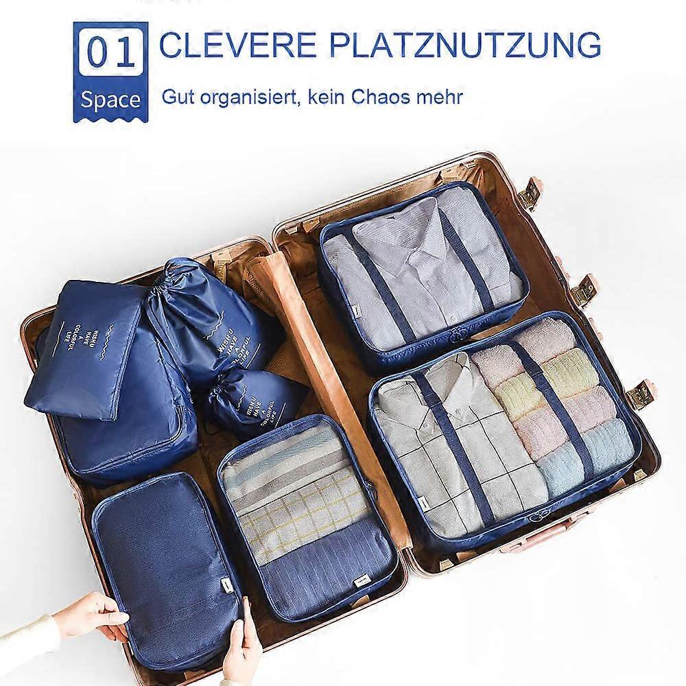 8pcs Travel Organizer Set Packing Cubes for Clothes, Shoes, Toiletries & More - Image 2