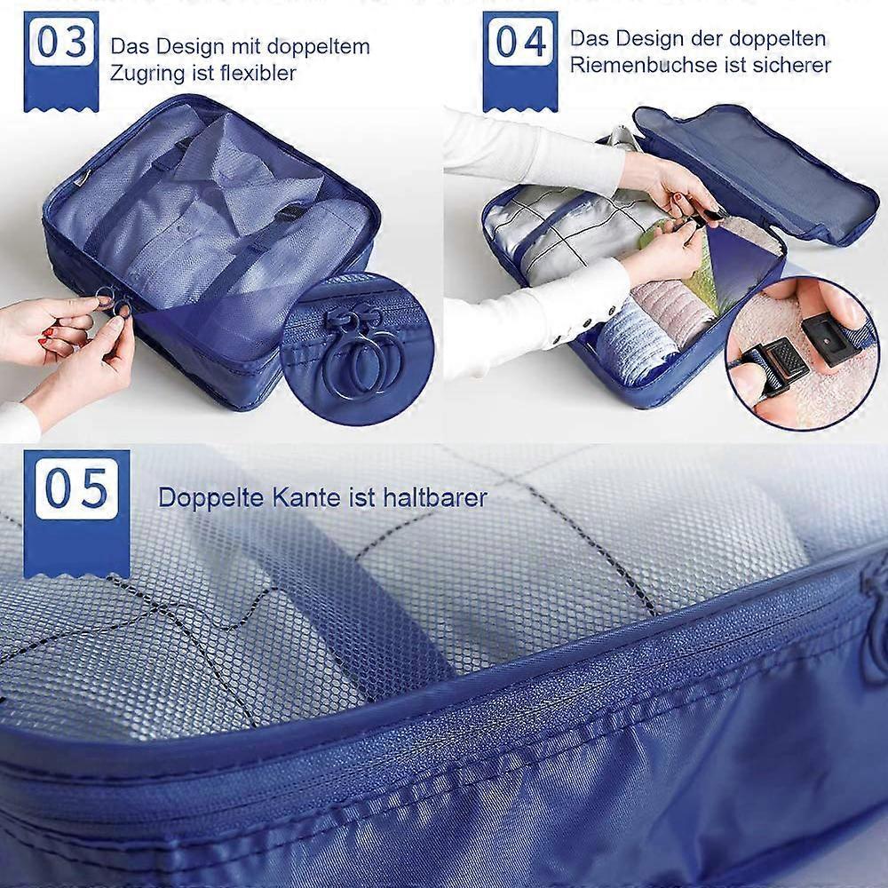 8pcs Travel Organizer Set Packing Cubes for Clothes, Shoes, Toiletries & More - Image 4