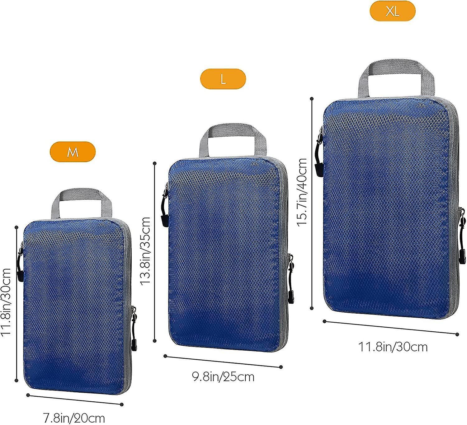 Compression Packing Cubes for Suitcases Gray Extensible Organizer Set - Image 2