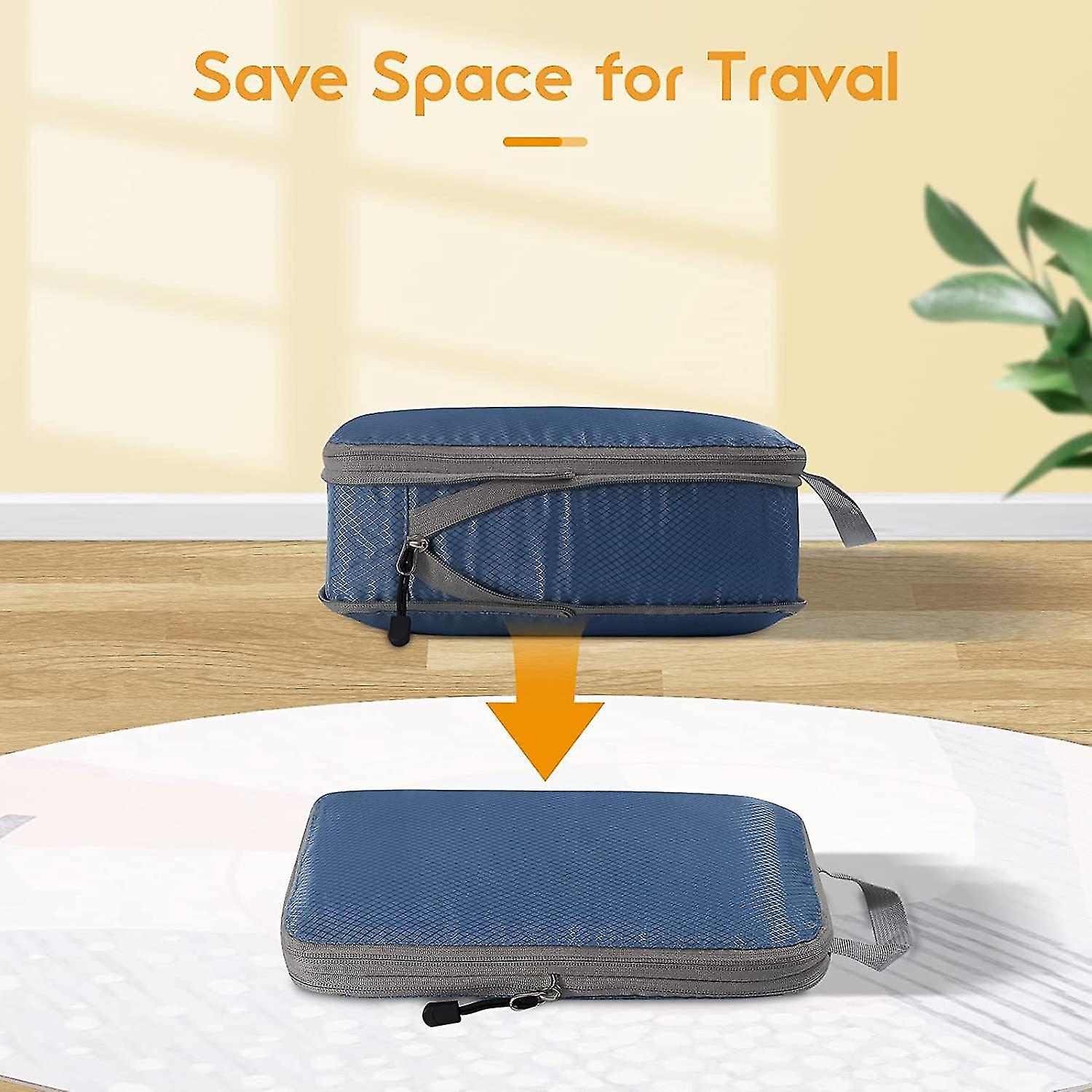 Compression Packing Cubes for Suitcases Gray Extensible Organizer Set - Image 3