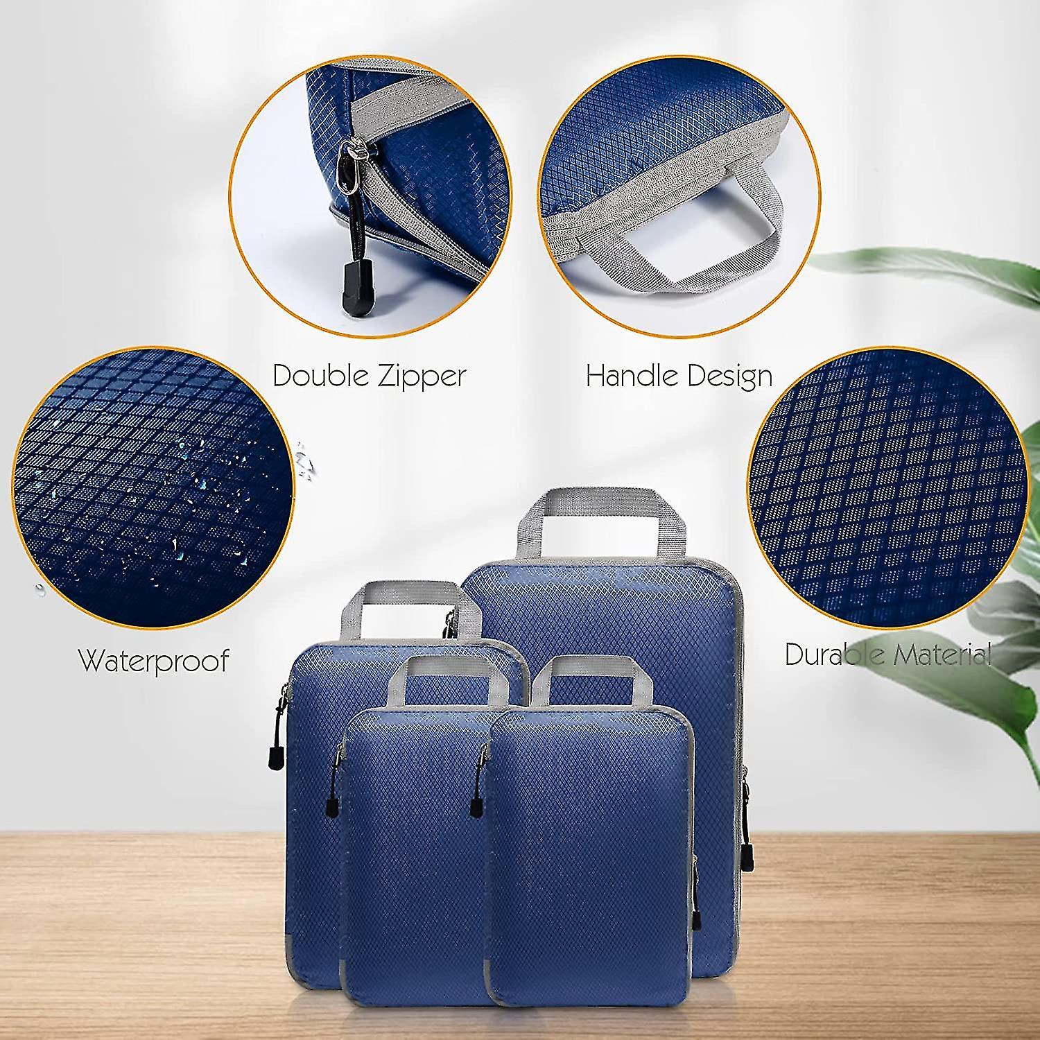 Compression Packing Cubes for Suitcases Gray Extensible Organizer Set - Image 5