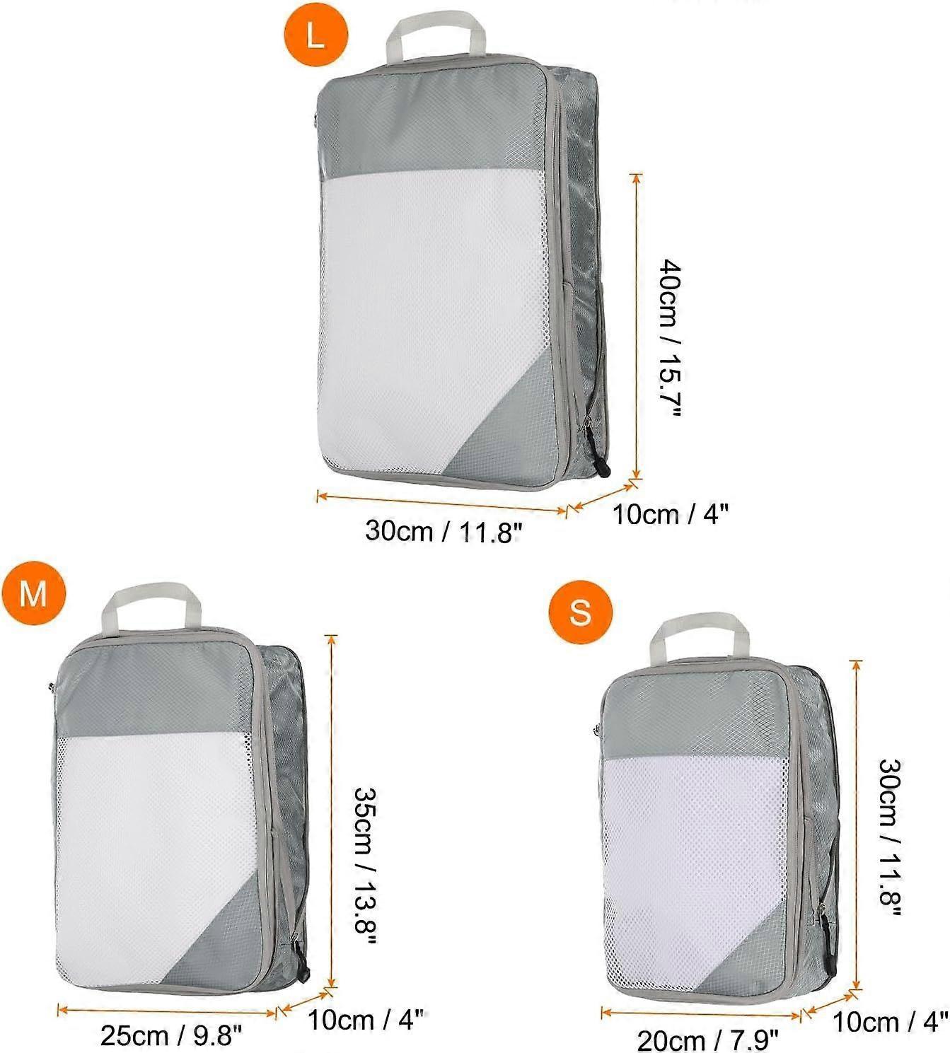 3pcs Compression Packing Cubes Lightweight Suitcase Luggage Organizers - Image 2