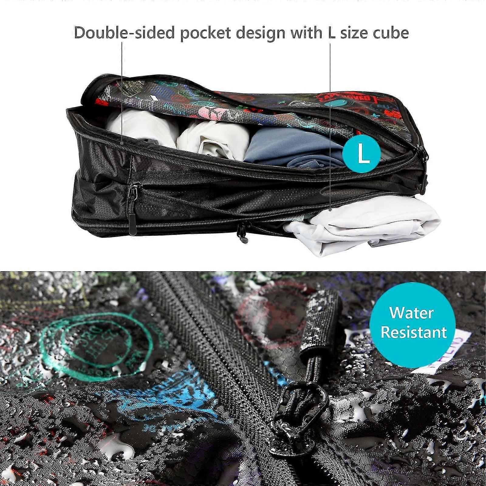 Compression Packing Cubes with Shoe Bag Foldable Luggage Storage Organizer - Image 4