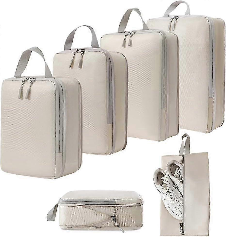 6pcs Packing Cubes Set Compression Bags & Organizers for Travel Suitcases - Image 1