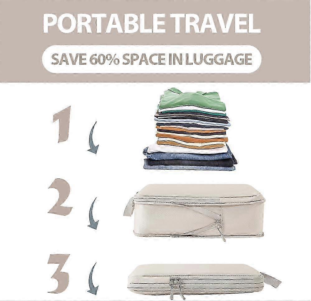 6pcs Packing Cubes Set Compression Bags & Organizers for Travel Suitcases - Image 4