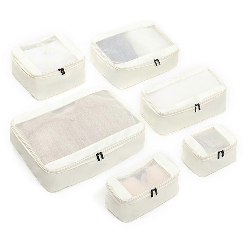 6pcs Compression Packing Cubes Type B Travel Suitcase Organizer Storage Bags - Image 1