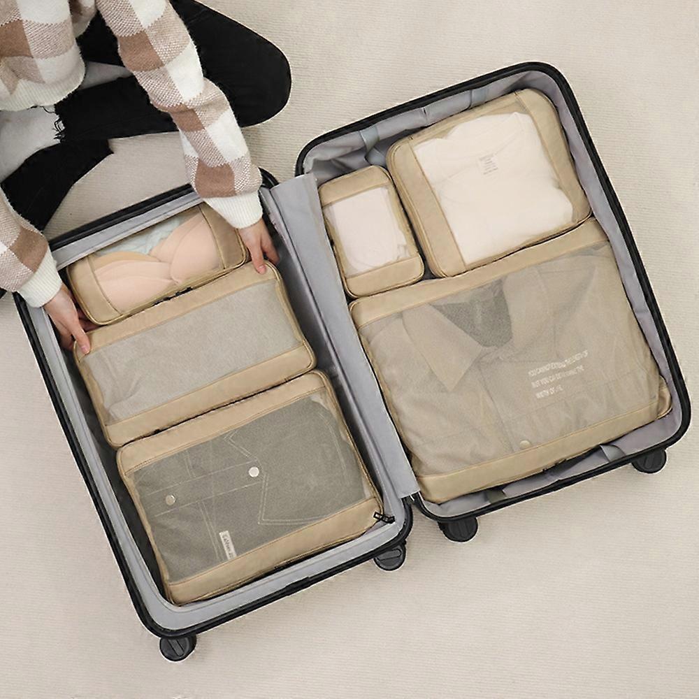6pcs Compression Packing Cubes Type B Travel Suitcase Organizer Storage Bags - Image 5