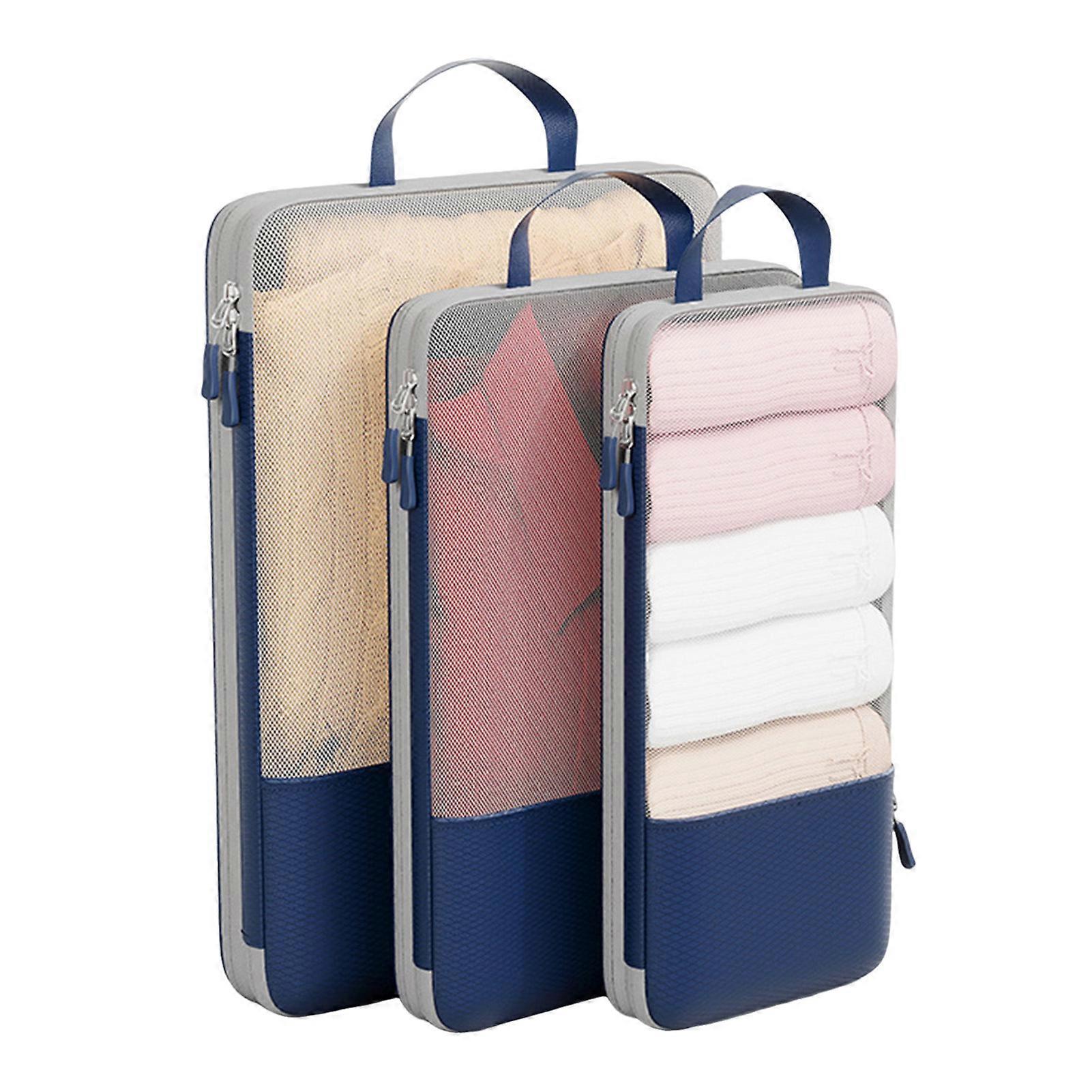 3pcs Compression Packing Cubes Lightweight Durable Organizer Gift Bags - Image 1