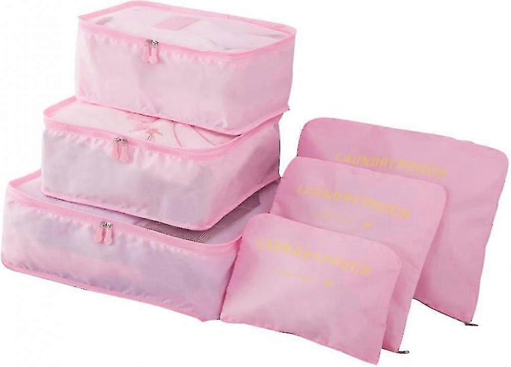 6pcs Packing Cubes Travel Storage Zip Organizers for Clothes, Socks, Underwear - Image 1