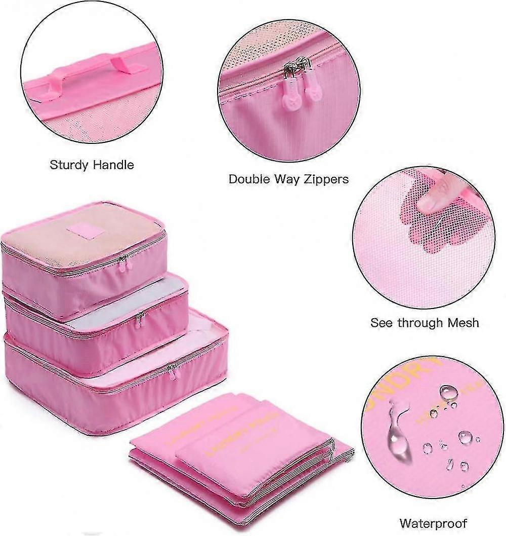 6pcs Packing Cubes Travel Storage Zip Organizers for Clothes, Socks, Underwear - Image 3