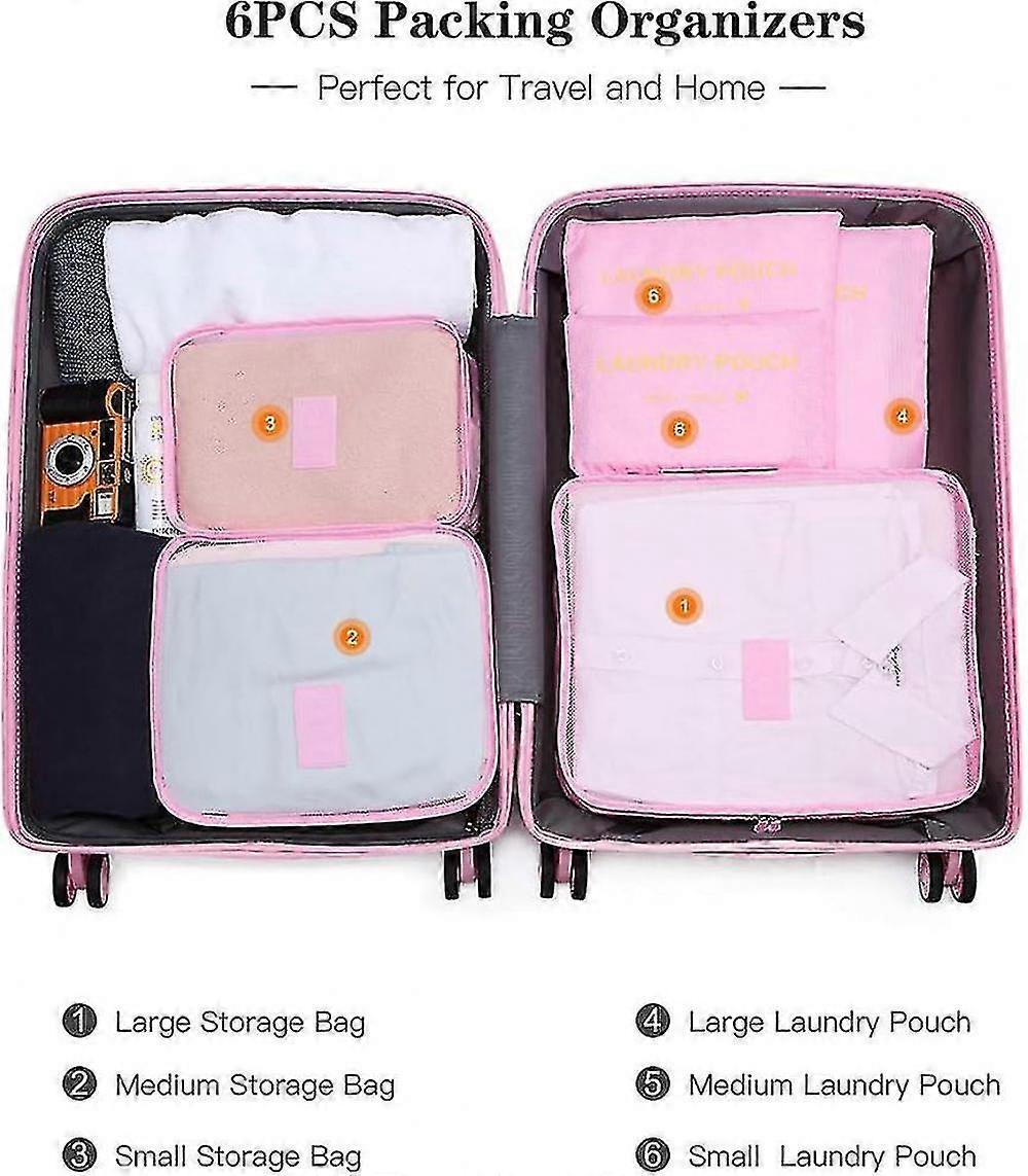 6pcs Packing Cubes Travel Storage Zip Organizers for Clothes, Socks, Underwear - Image 4