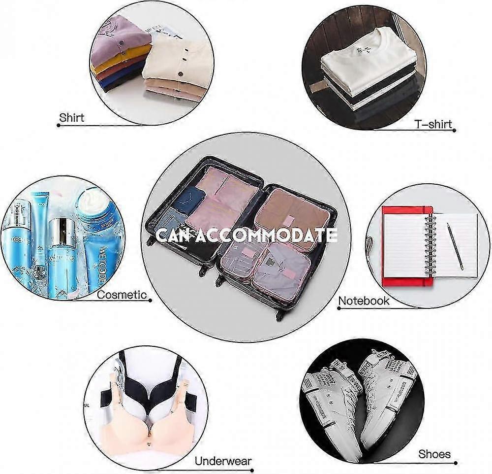 6pcs Packing Cubes Travel Storage Zip Organizers for Clothes, Socks, Underwear - Image 5