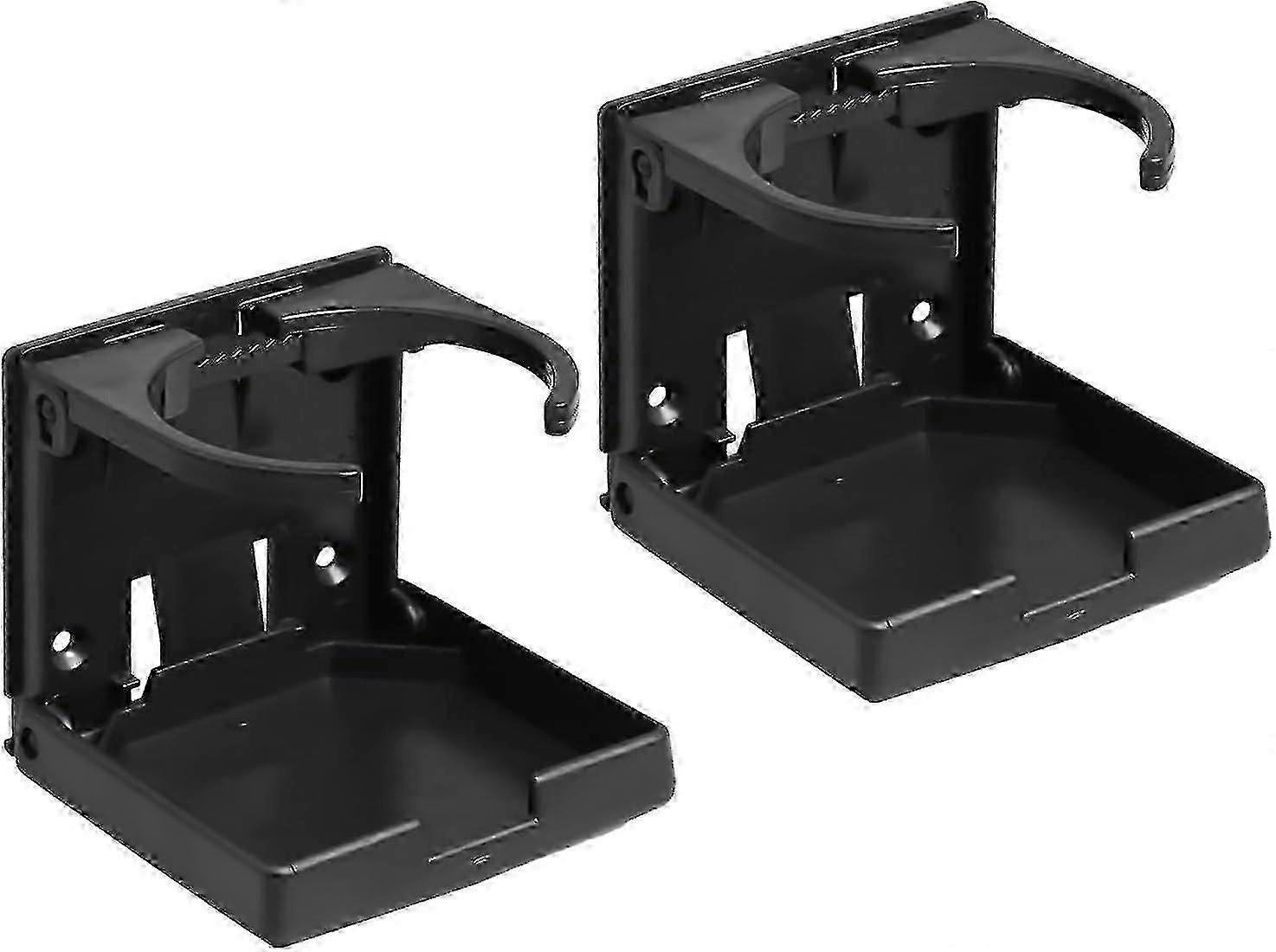 2pcs Adjustable Foldable Car Cup Holders - Portable Drink Holder Set Black - Image 1