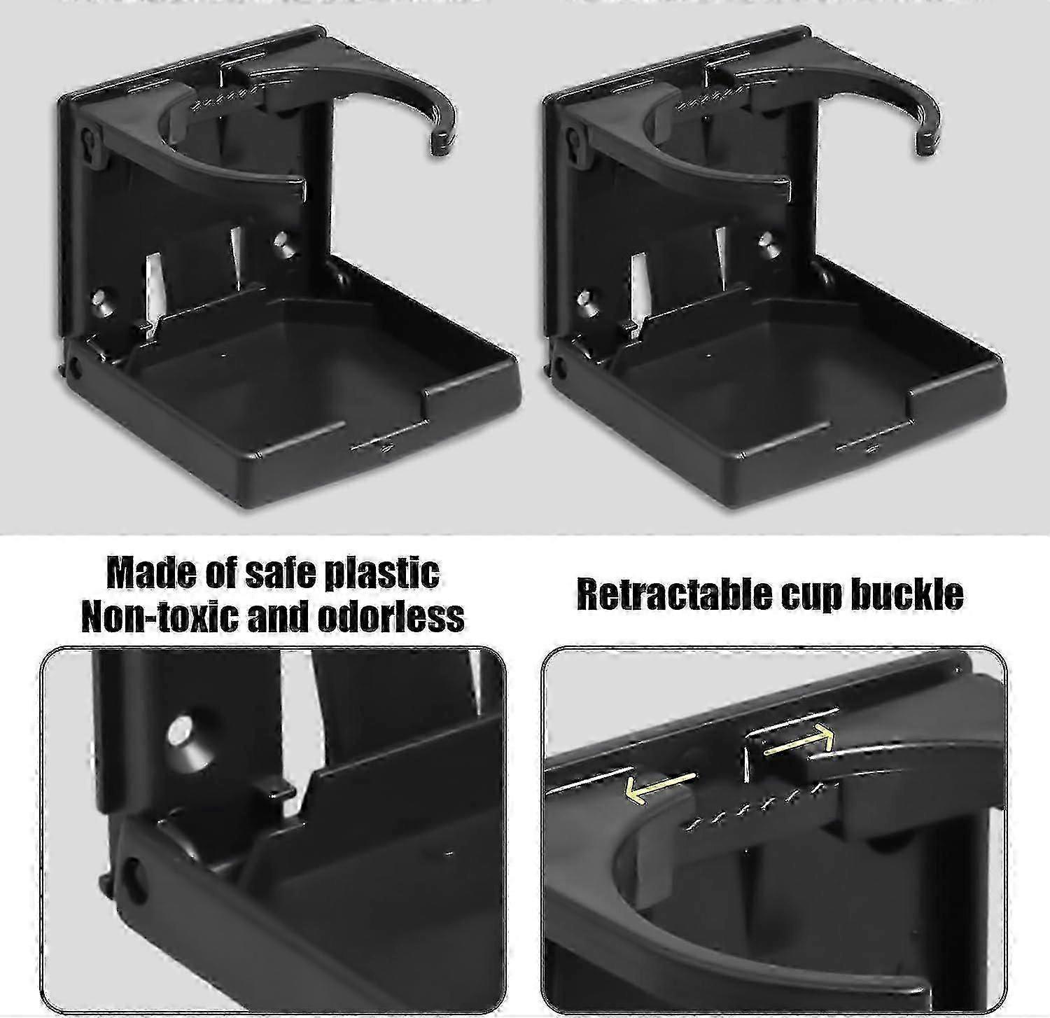 2pcs Adjustable Foldable Car Cup Holders - Portable Drink Holder Set Black - Image 3