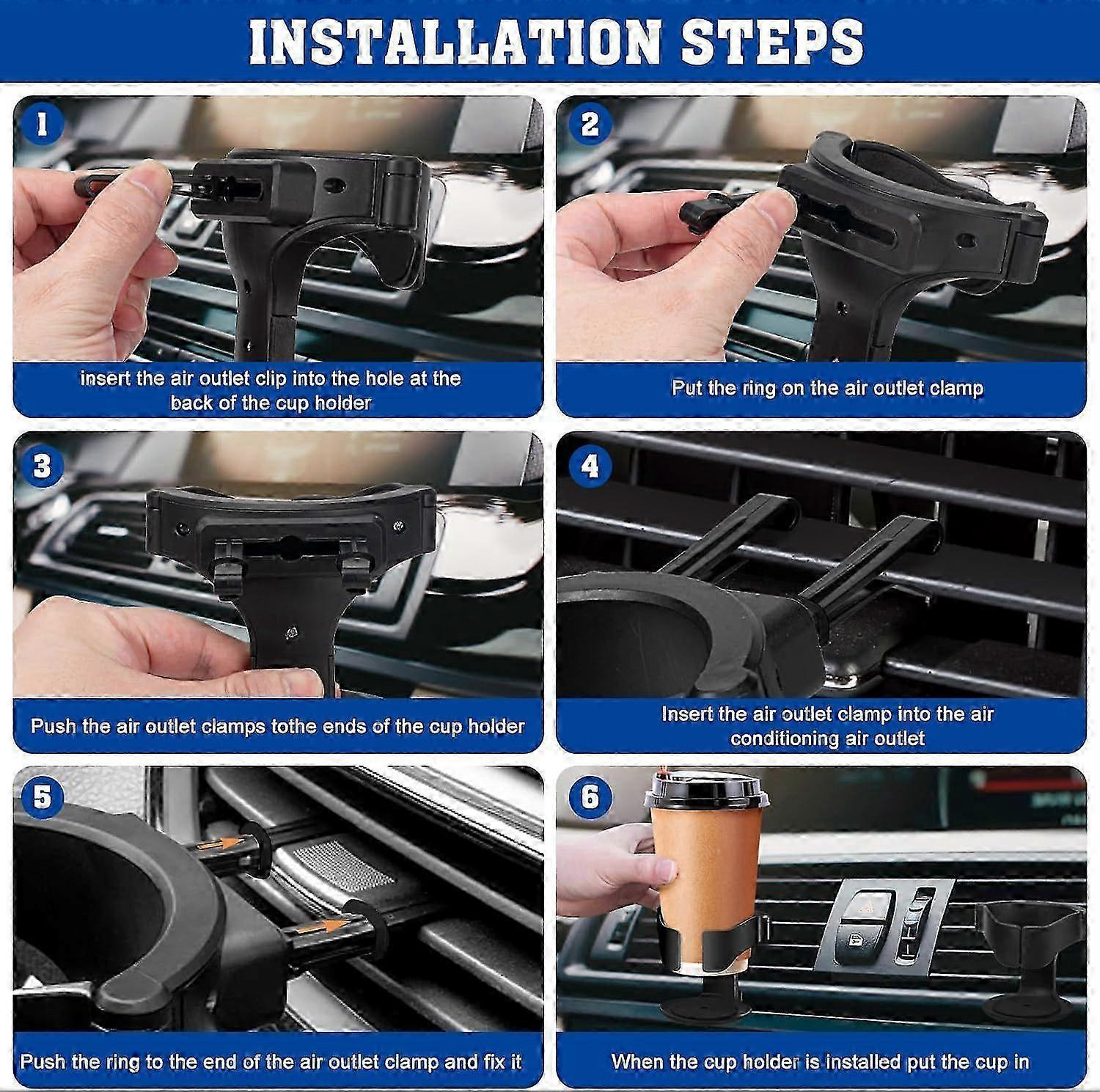 Adjustable Car Vent Cup Holders - 2pcs Can/Bottle Holders for Car Interior - Image 2