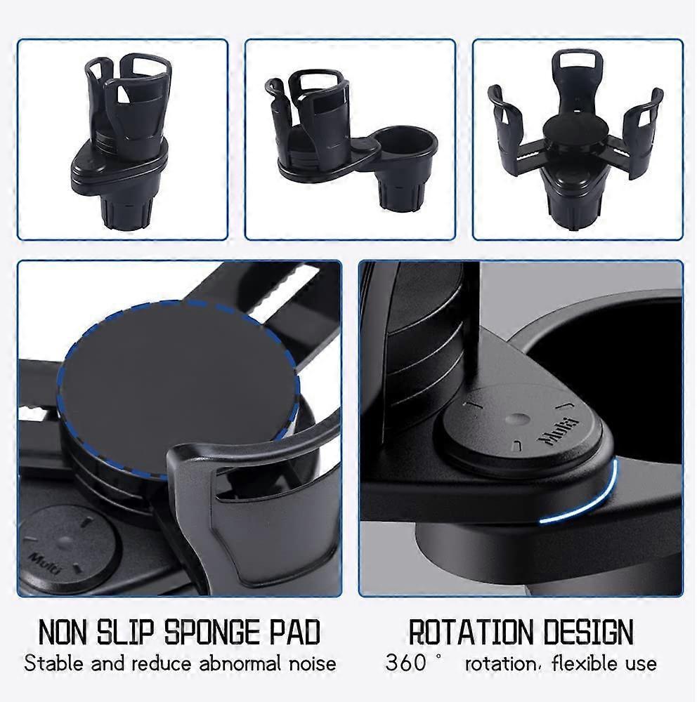 2-in-1 Car Cup Holder Expander - Adjustable Multifunctional Organizer for Travel Use - Image 3