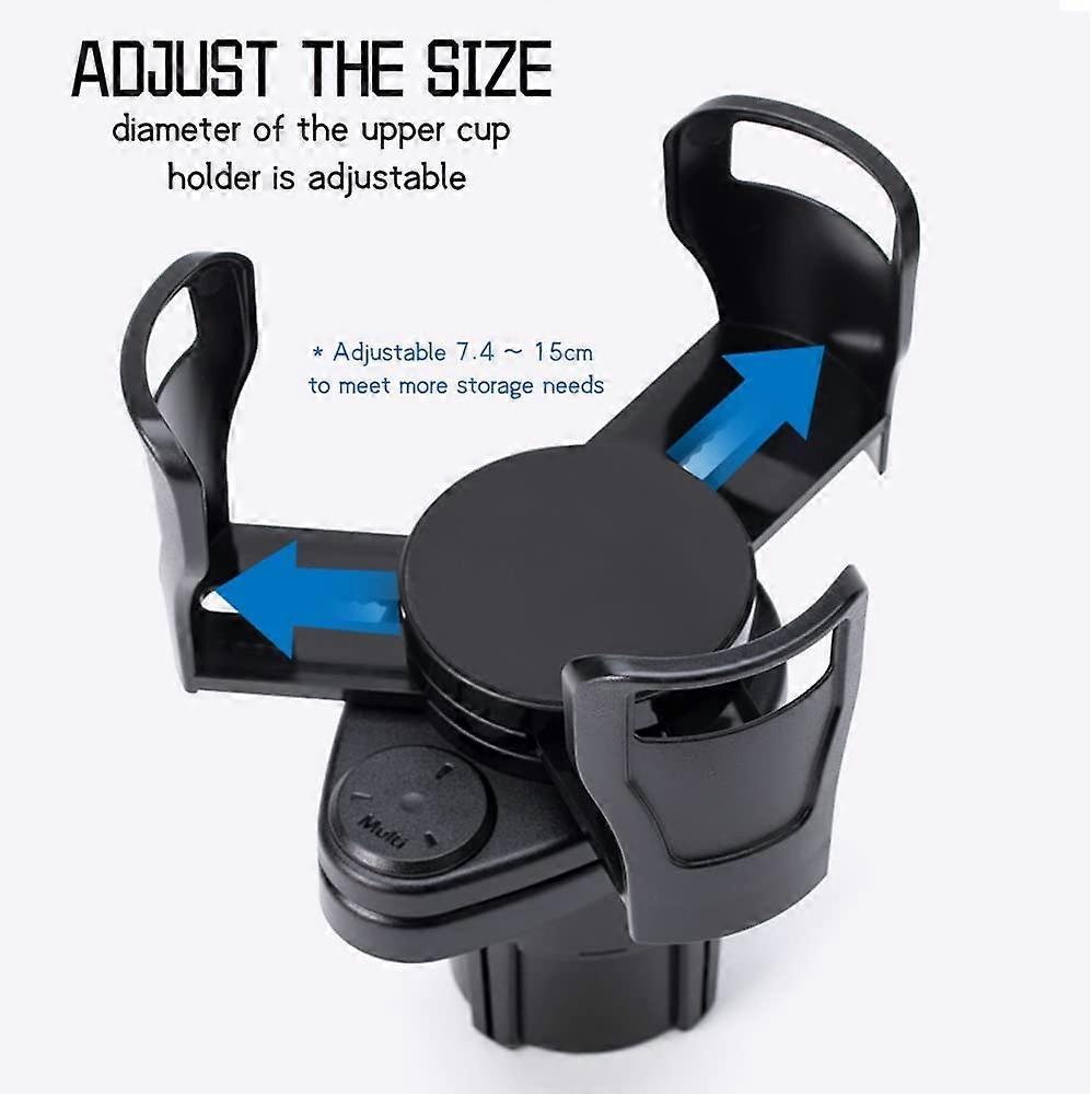 2-in-1 Car Cup Holder Expander - Adjustable Multifunctional Organizer for Travel Use - Image 5